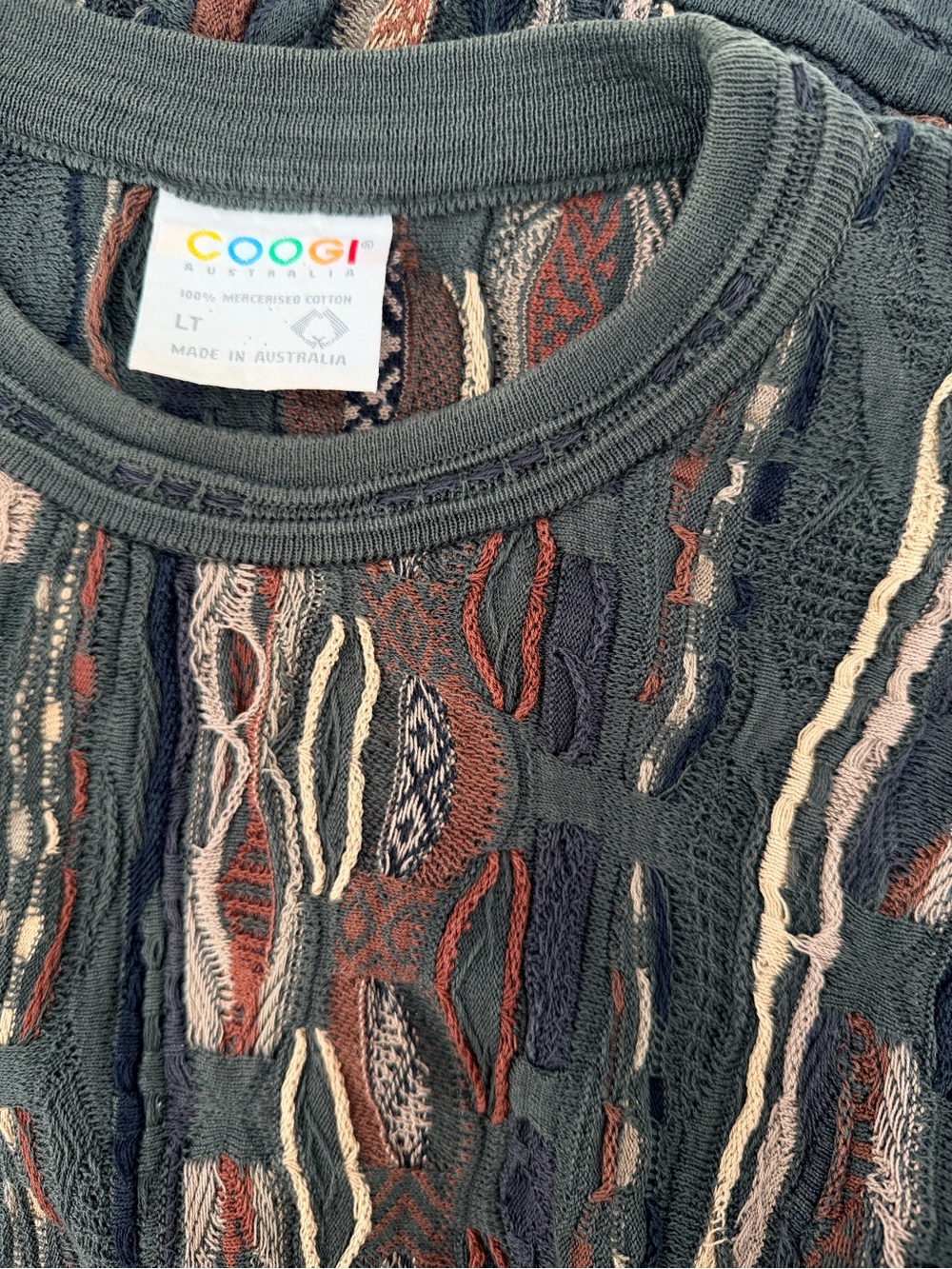 COOGI Vintage 90s 3D 100% Cotton Sweater Mens Large Tall LT Biggie Cosby
